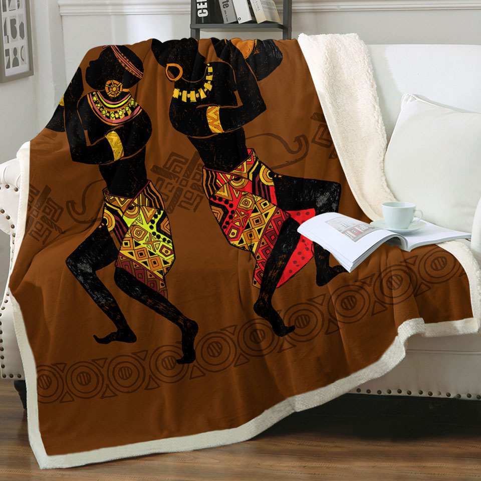 Two Dancing African Men Fleece Blankets