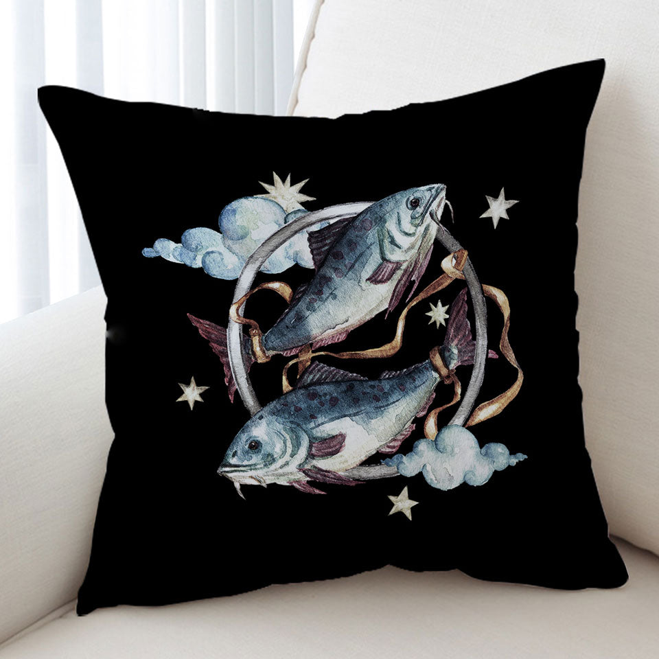 Two Tied Fish Cushion Cover