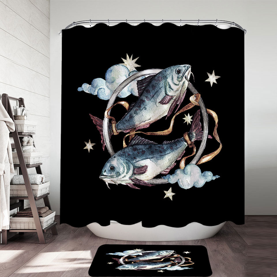 Two Tied Fish Shower Curtain
