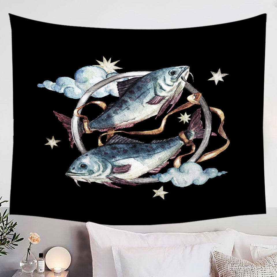 Two Tied Fish Wall Decor Tapestry