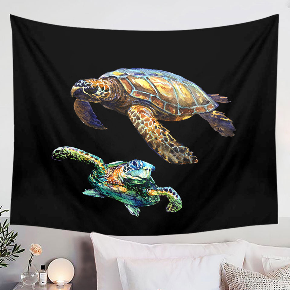 Two Turtles Tapestry Wall Hanging