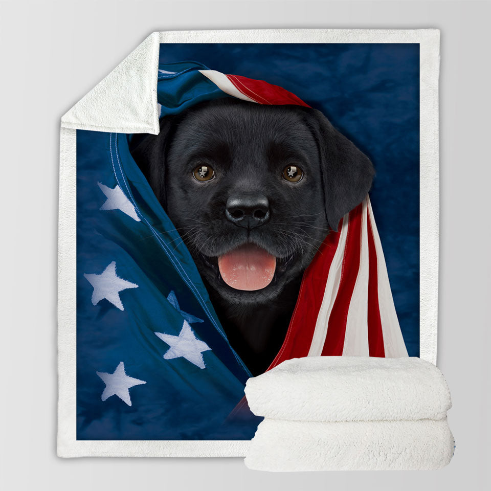 products/USA-Flag-Cute-Black-Labrador-Puppy-Throws