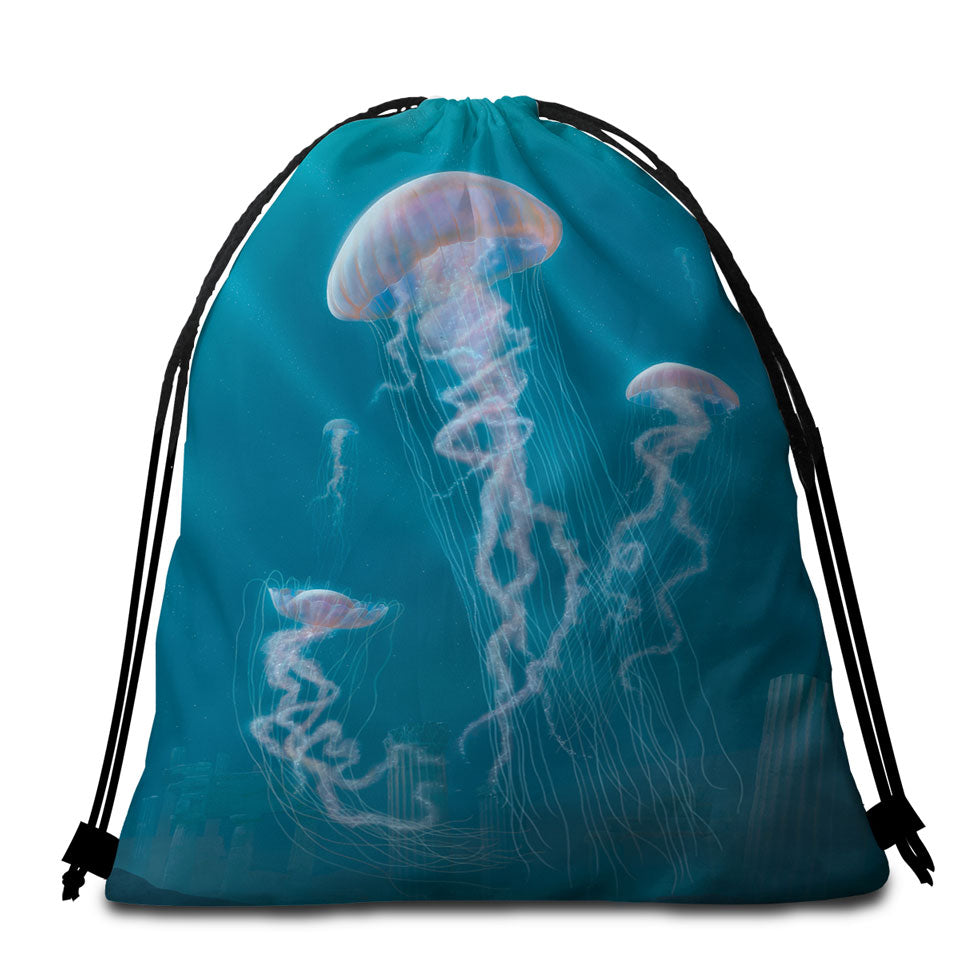 Underwater Art Giant Jellyfish Beach Bags and Towels
