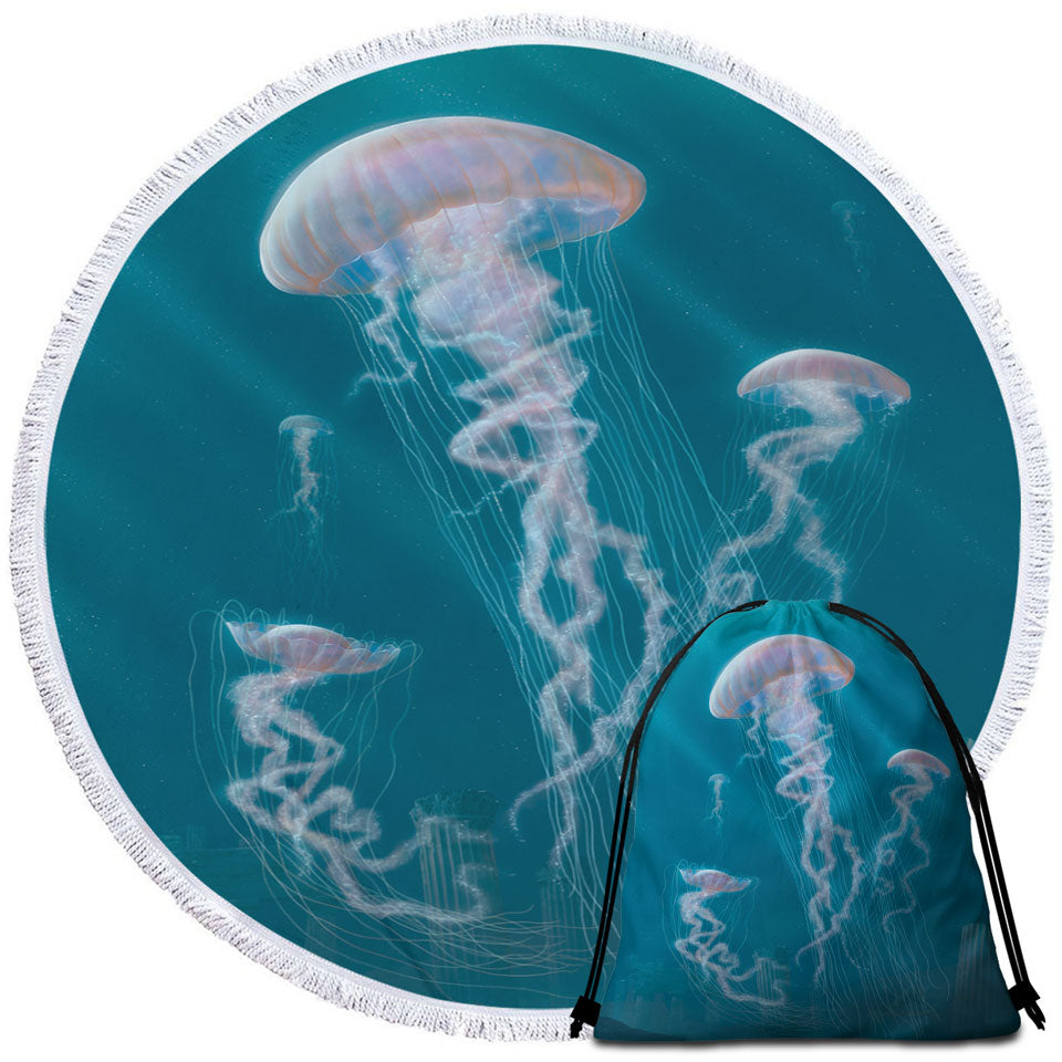 Underwater Art Giant Jellyfish Beach Towels