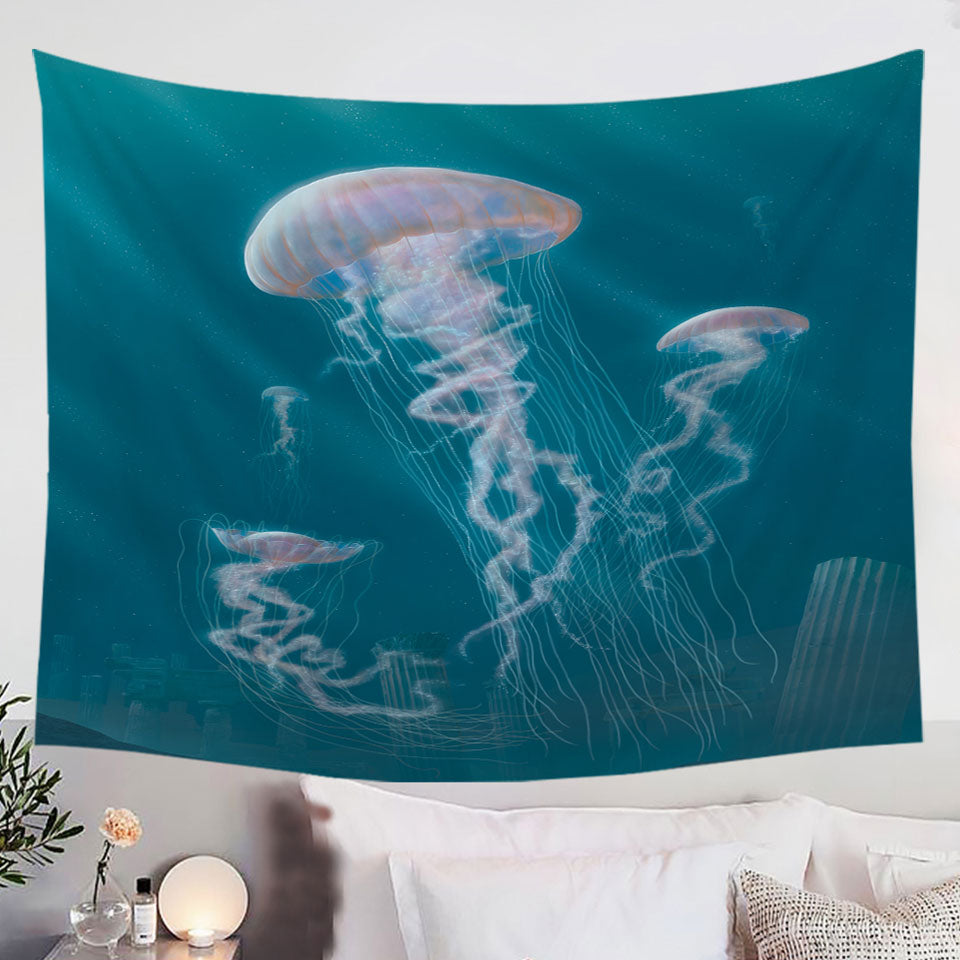 Underwater-Art-Giant-Jellyfish-Tapestry-Wall-Decor