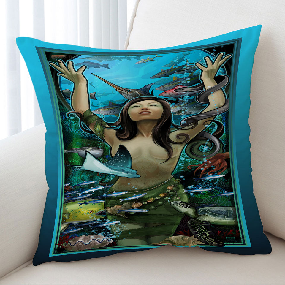 Underwater Sexy Cushion Covers Woman the Goddess of Marine Life