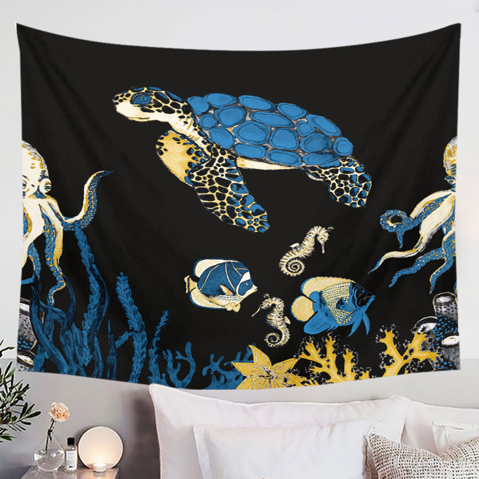 Black and White Chess Tapestry