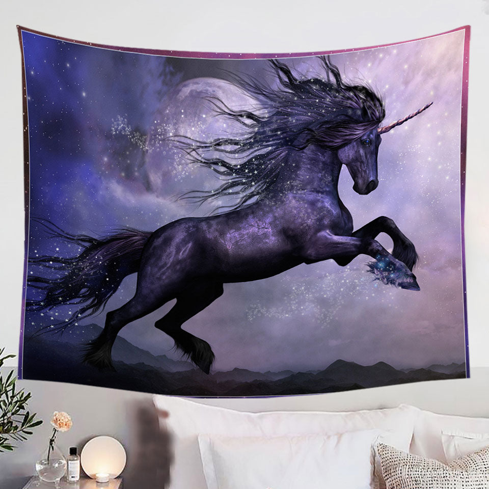 Unicorn-Tapestry-Art-the-Magical-Dance-of-the-Black-Unicorn