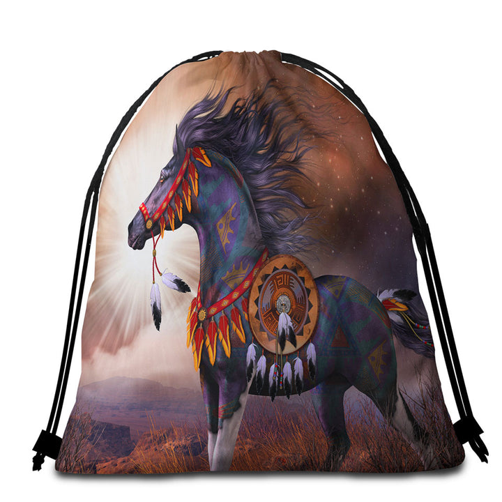 Unique Beach Bags and Towels Wind Walker Attractive Native American Horse