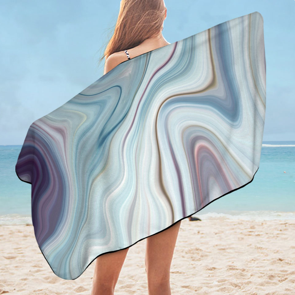 Unique Beach Towels Blue Hues Marble