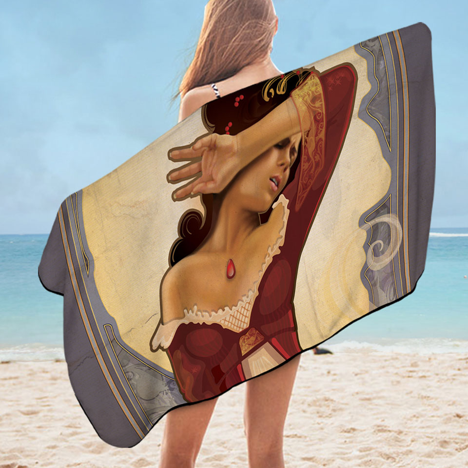 Unique Beach Towels Tosca the Love Assassin Cool Art