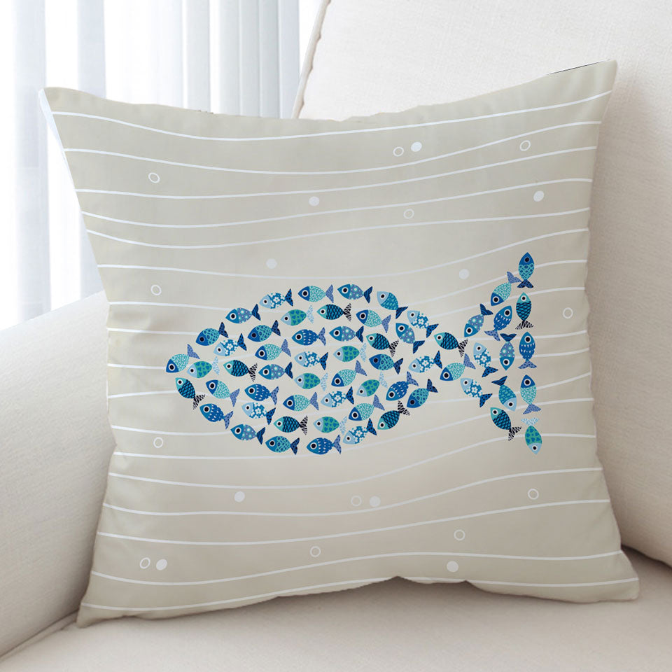 Unique Cushion Covers Blue Turquoise Fish of Fish
