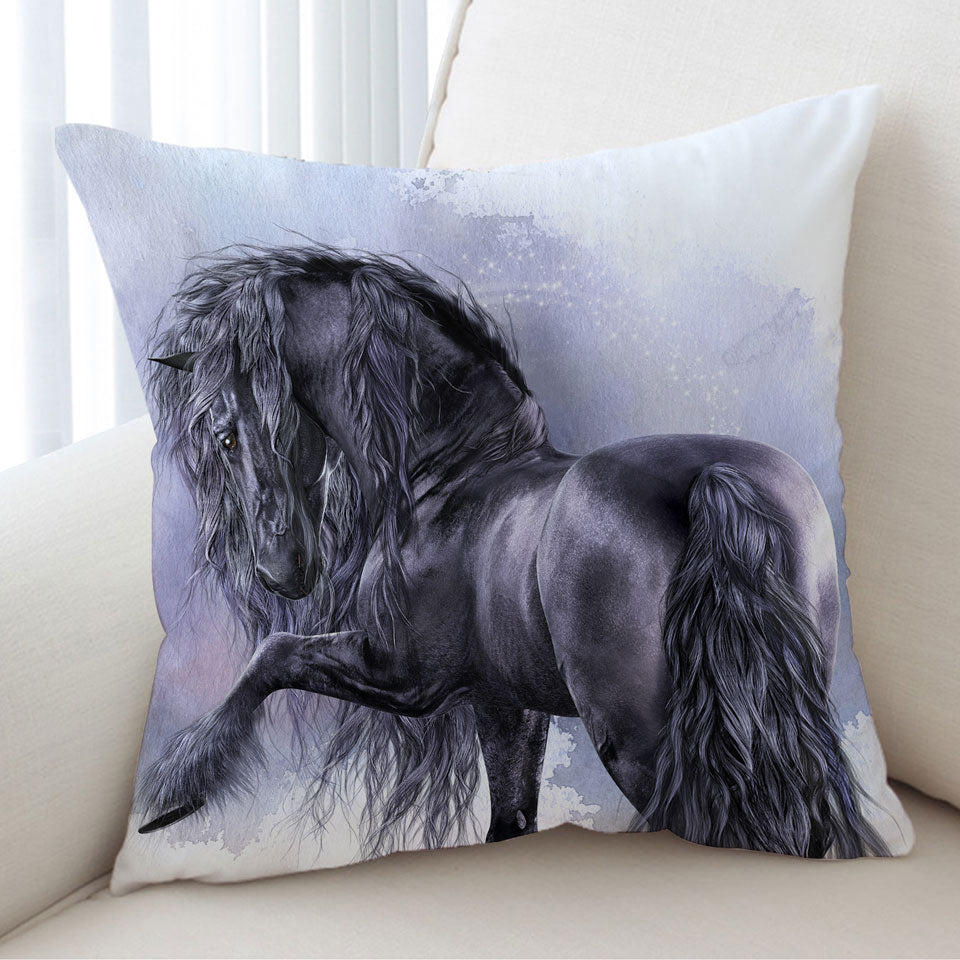 Unique Cushion Covers with Honorable Horse the Black Pearl Horses Art