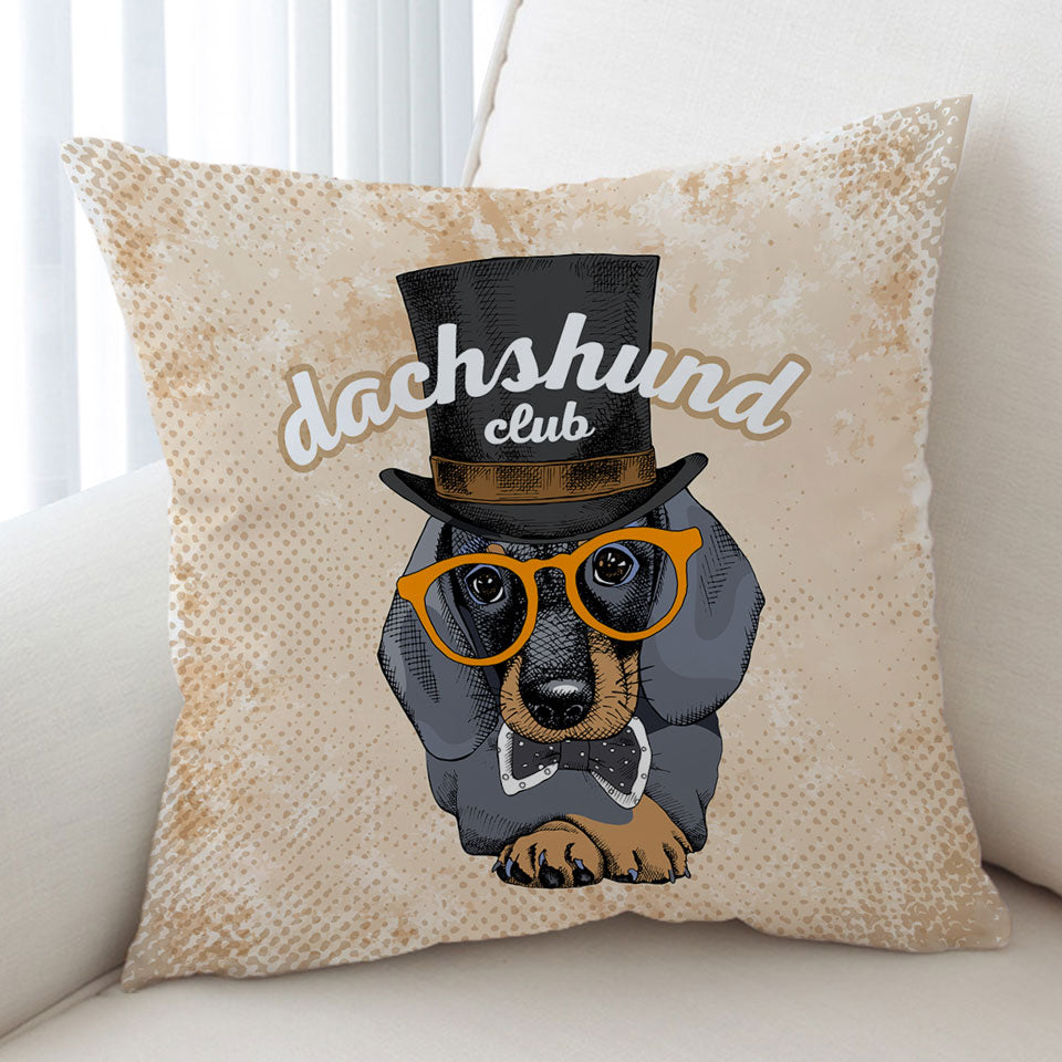 Unique Decorative Pillows The Cool Club of Funny Elegant Dachshund