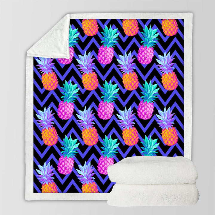 Unique Decorative Throws Dark Pineapple over Chevron