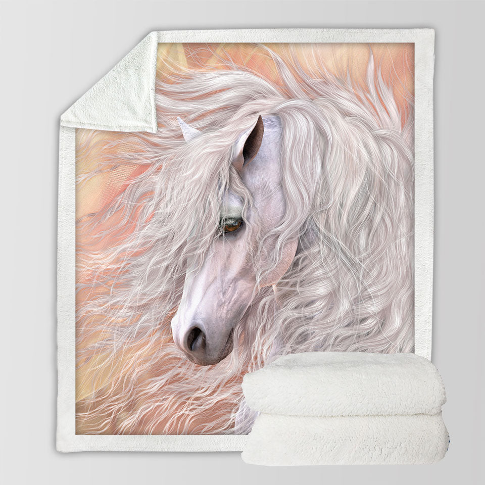products/Unique-Elegant-Sofa-Blankets-Primavera-Gorgeous-White-Horse