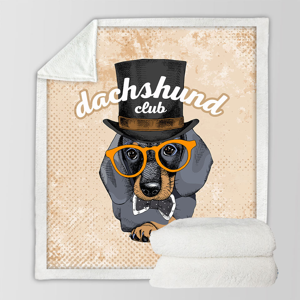 Unique Sofa Blankets The Cool Club of Funny Elegant Dachshund
