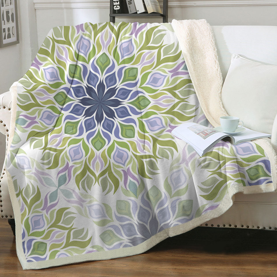 Unique Throw Blankets Green Purple Relaxing Abstract