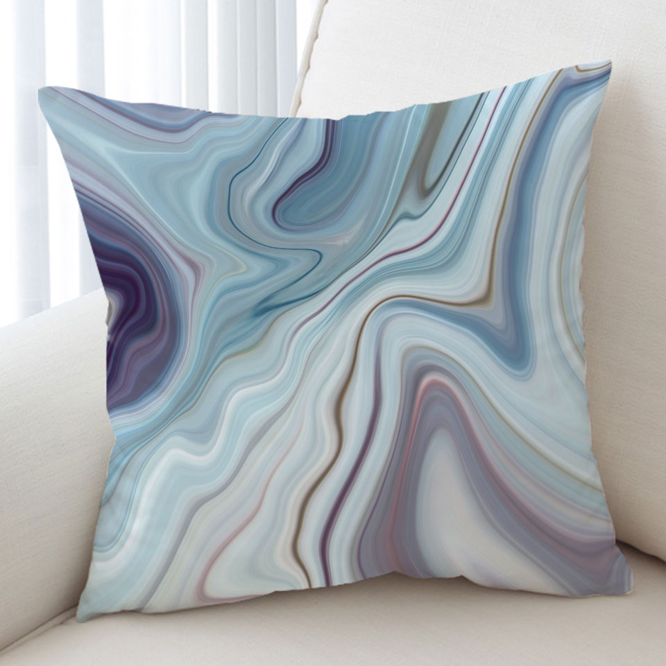 Unique Throw Cushions Blue Hues Marble