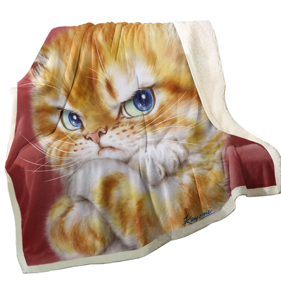 Unique Throws Funny Cats Drawings Angry Cute Ginger Kitty