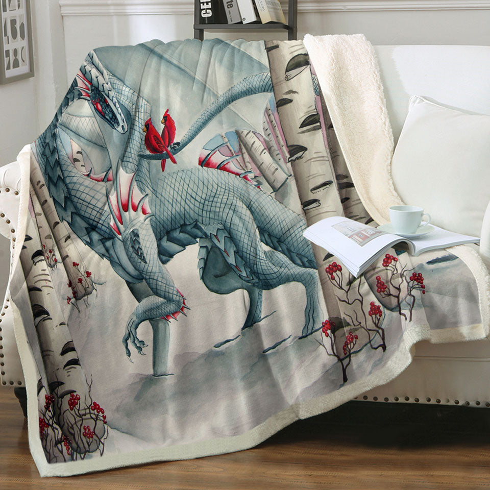 products/Unique-Throws-Lady-of-the-Forest-Fantasy-Art-Dragon-Painting