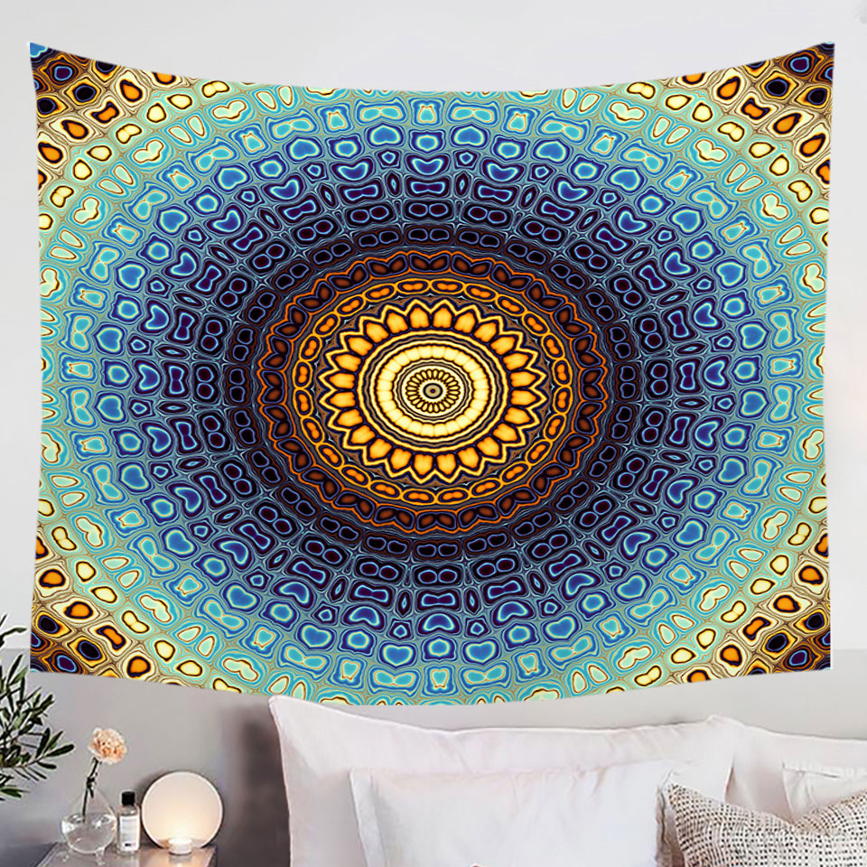Unique Wall Decor Orange to Blue Glass Illusion