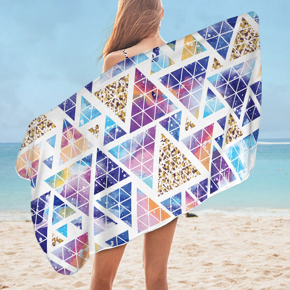 Unusual Beach Towels Space Triangles Abstract