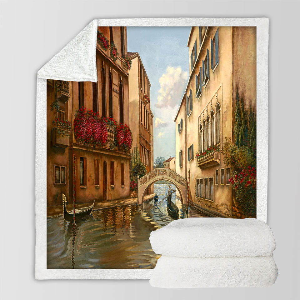 products/Venetian-City-Canal-and-Gondola-Sherpa-Blanket