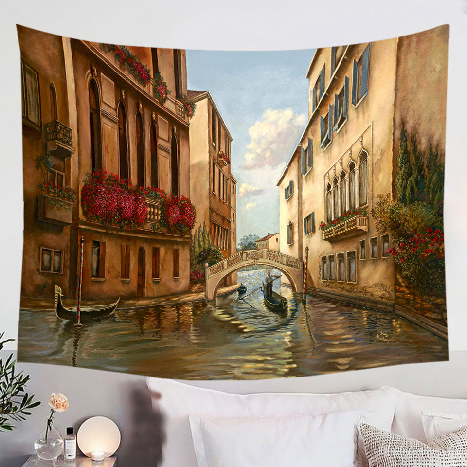 Venetian-City-Canal-and-Gondola-Tapestry