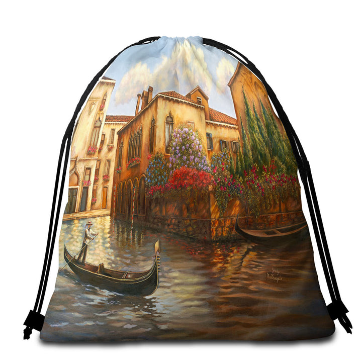 Venice Beach Towel Bags City Art Painting the Gondola