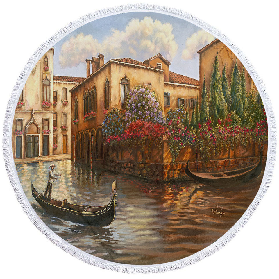 Venice Beach Towels City Art Painting the Gondola