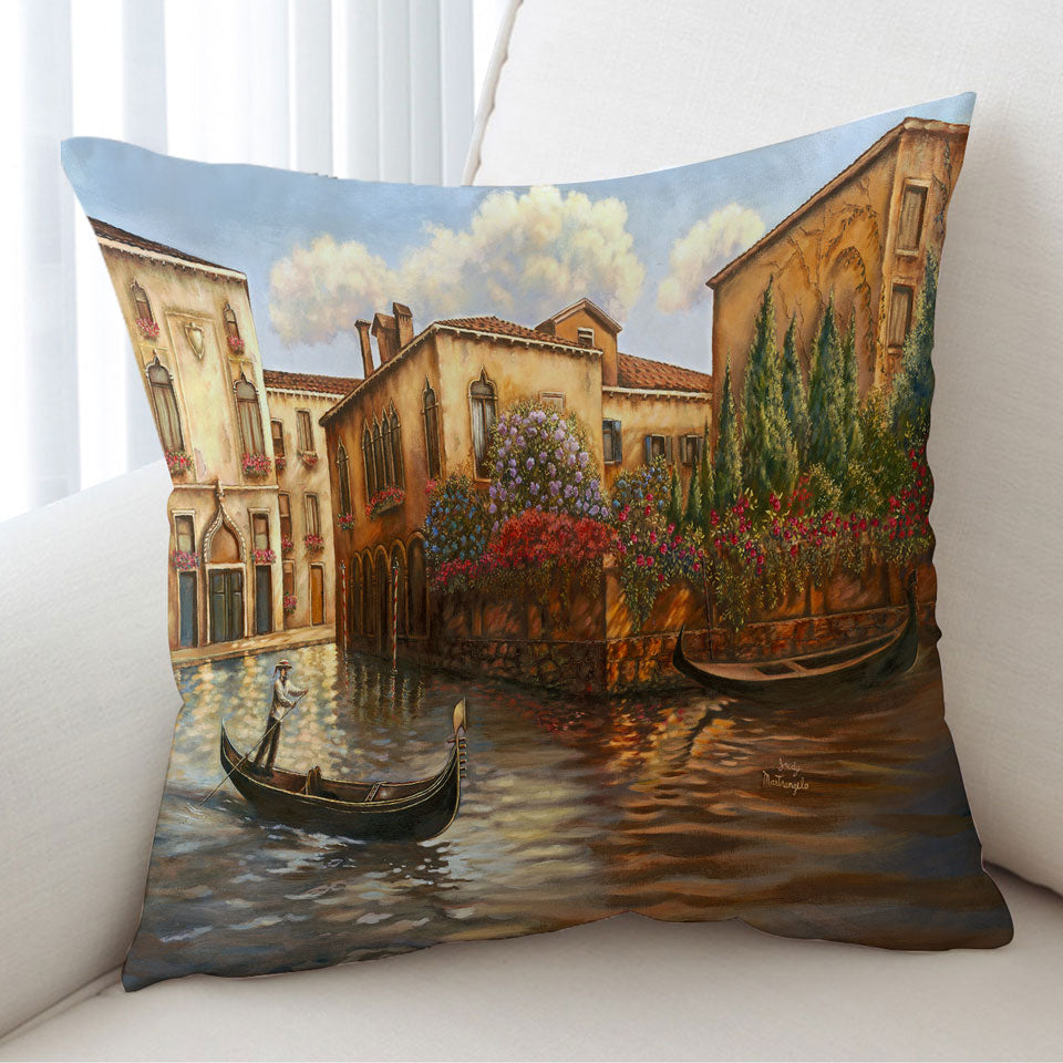 Venice Cushion Covers City Art Painting the Gondola