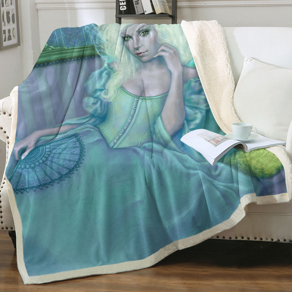 products/Vintage-Fantasy-Art-Painting-the-Green-Fairy-Lightweight-Blankets