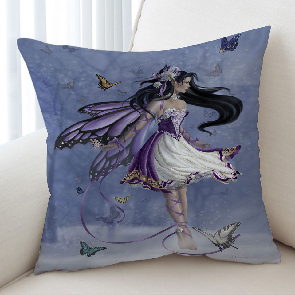 Violet Cushion Covers Melody Purple Butterfly Fairy Girl