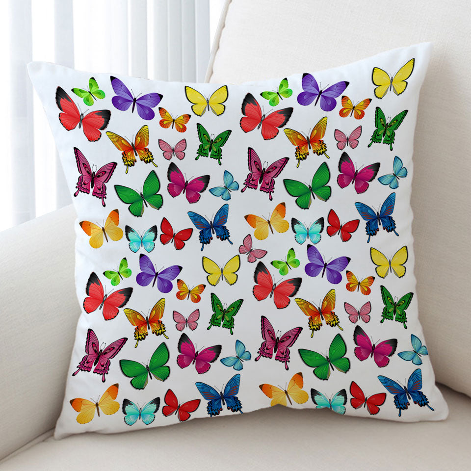 Vivid Colored Butterflies Cushion
