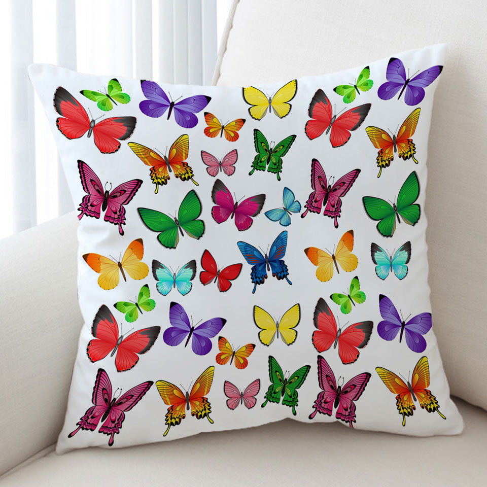 Vivid Colored Butterflies Cushion