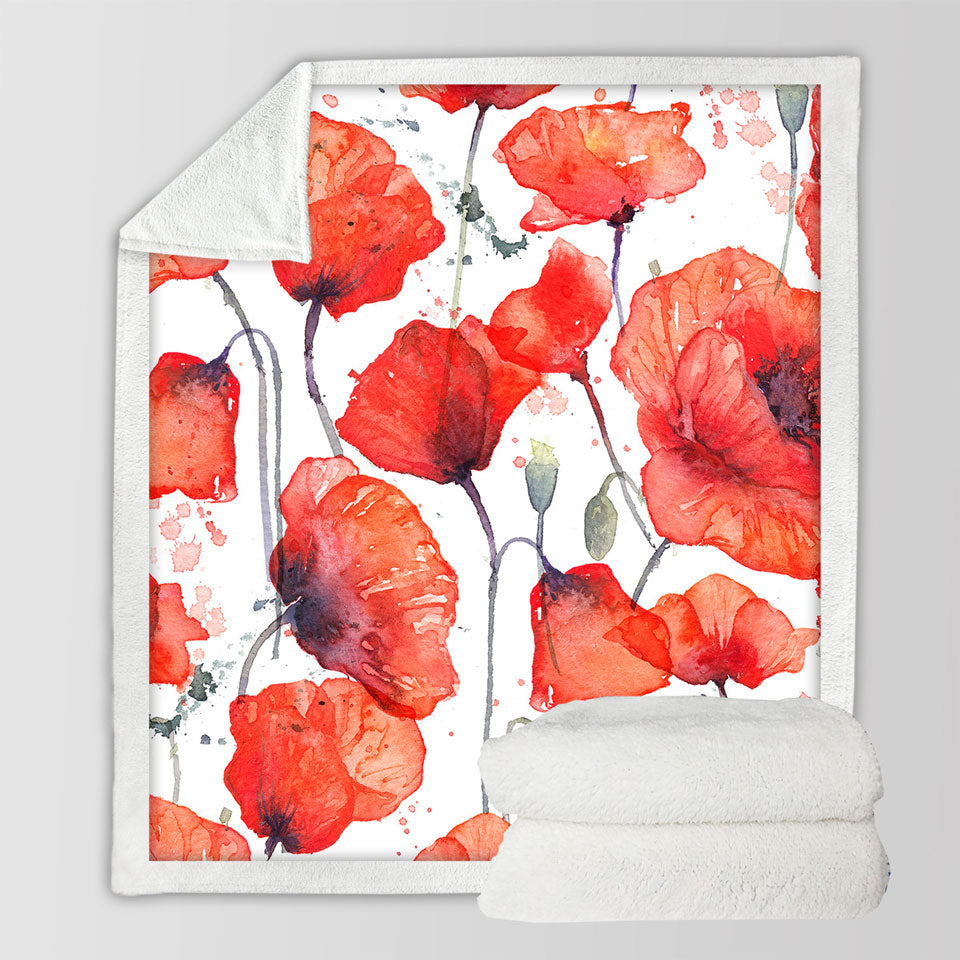 Vivid Red Blankets Poppy Flowers