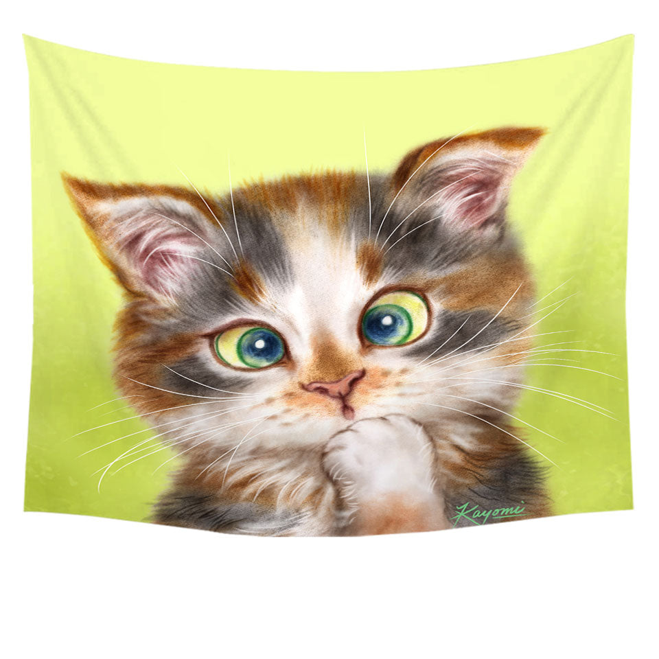 Wall Decor Cats Cute and Funny Faces Sweet Kitten Tapestry