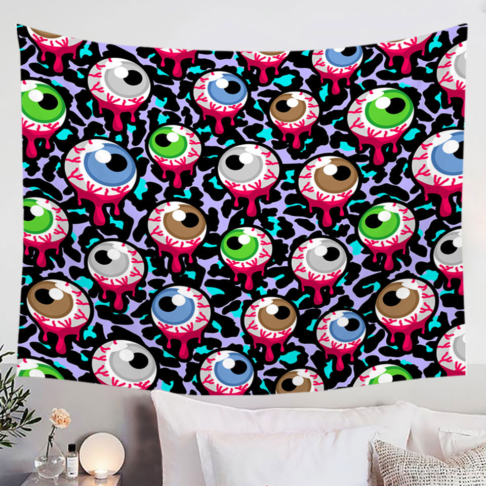 Wall Decor Tapestry for Halloween Scary Eyeballs