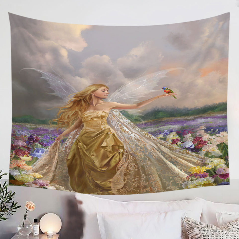 Wall-Decor-for-Girls-Flower-Field-and-the-Beautiful-Blonde-Fairy