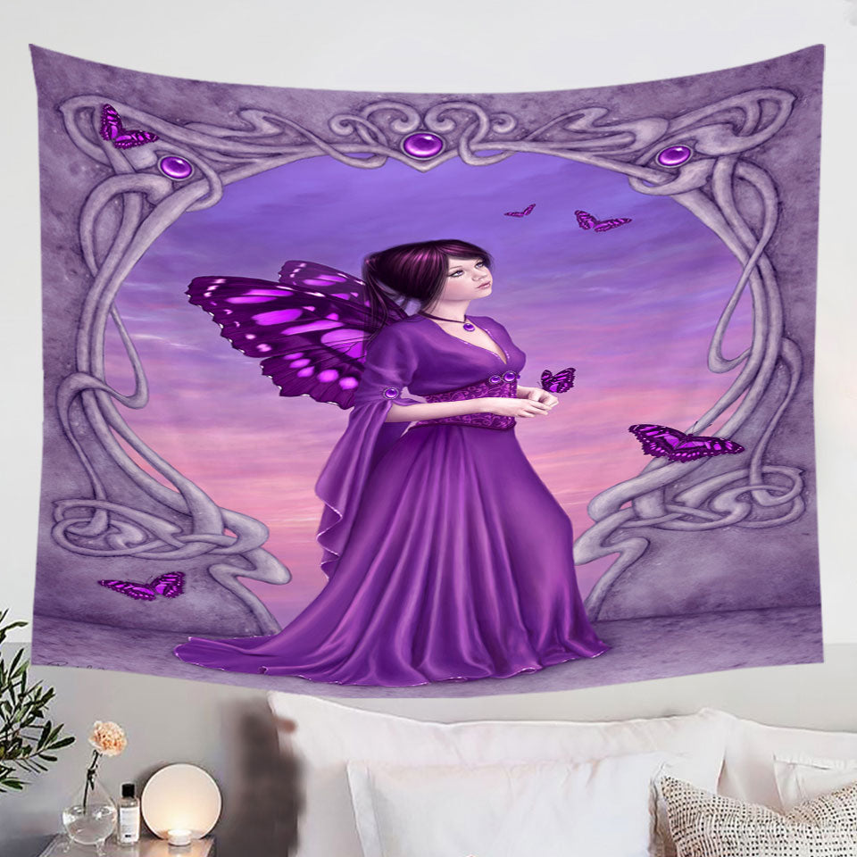 Wall-Decor-with-Butterflies-and-Purple-Amethyst-Butterfly-Girl
