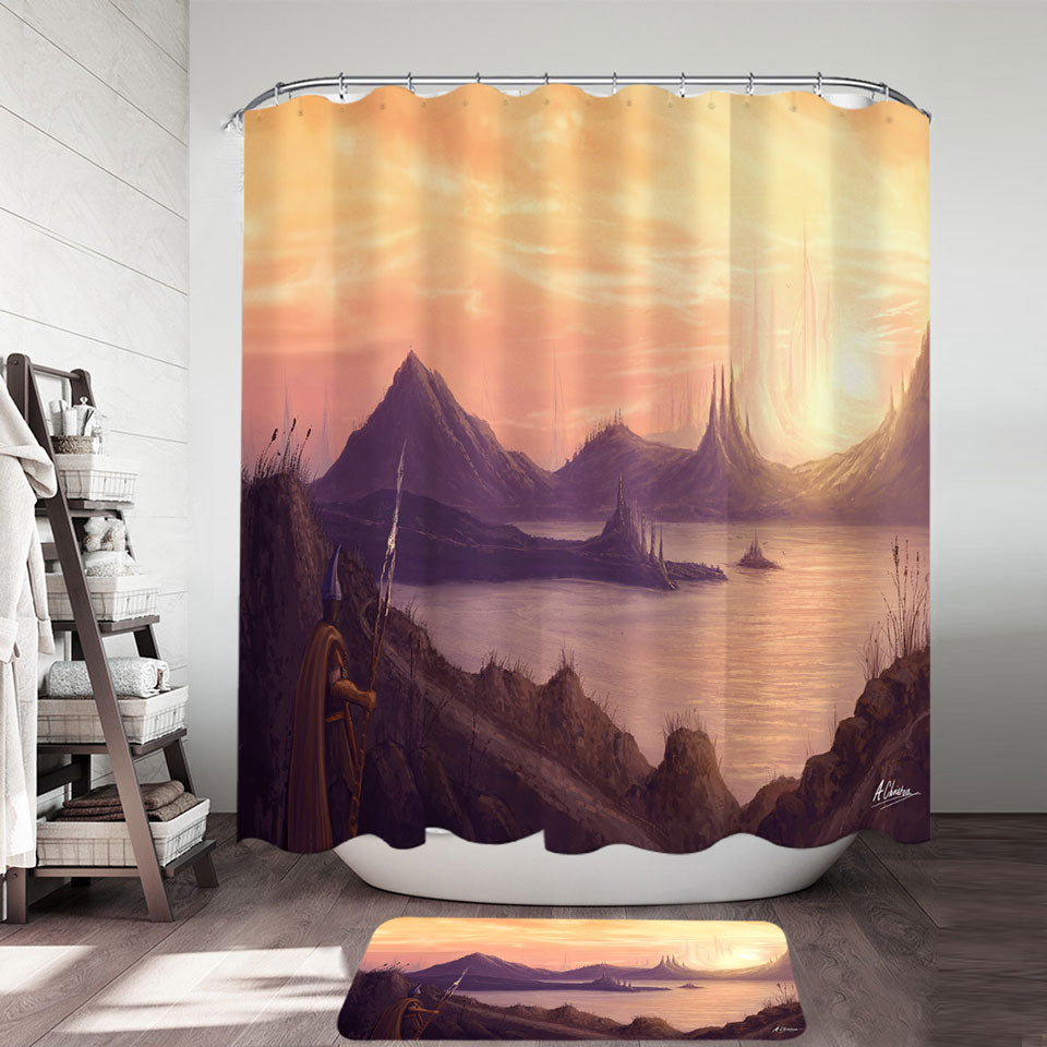 Warrior Long Journey by The Lake Shower Curtain