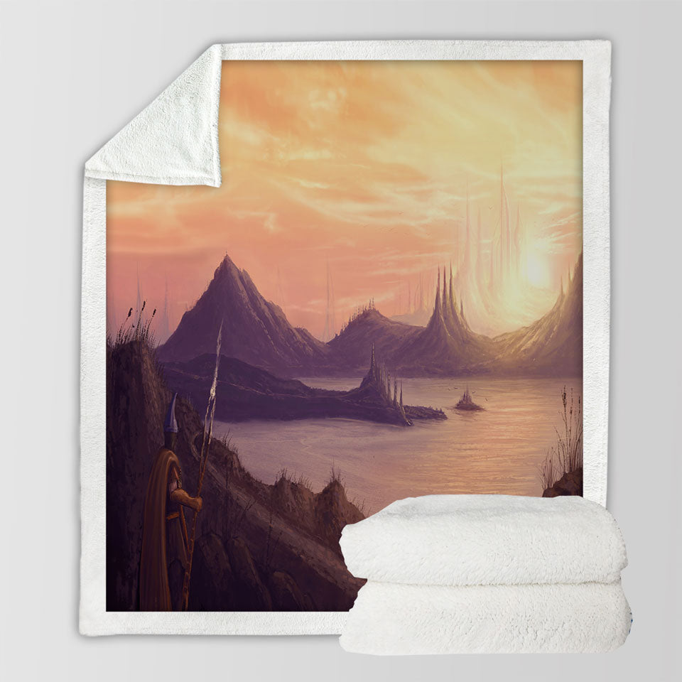 products/Warrior-Long-Journey-by-The-Lake-Throw-Blanket