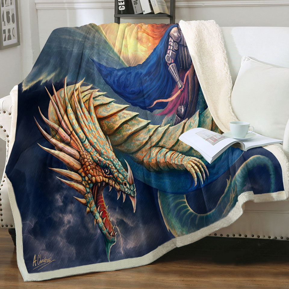 products/Warrior-Riding-a-Scary-Dragon-Throw-Blanket