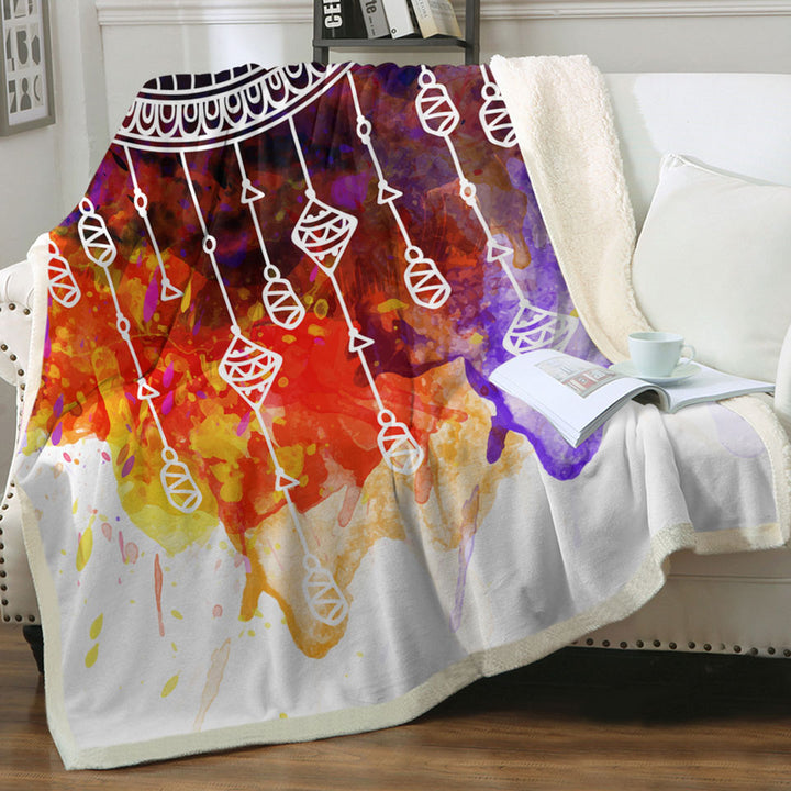 Water Colored and Mandala Decorative Throws