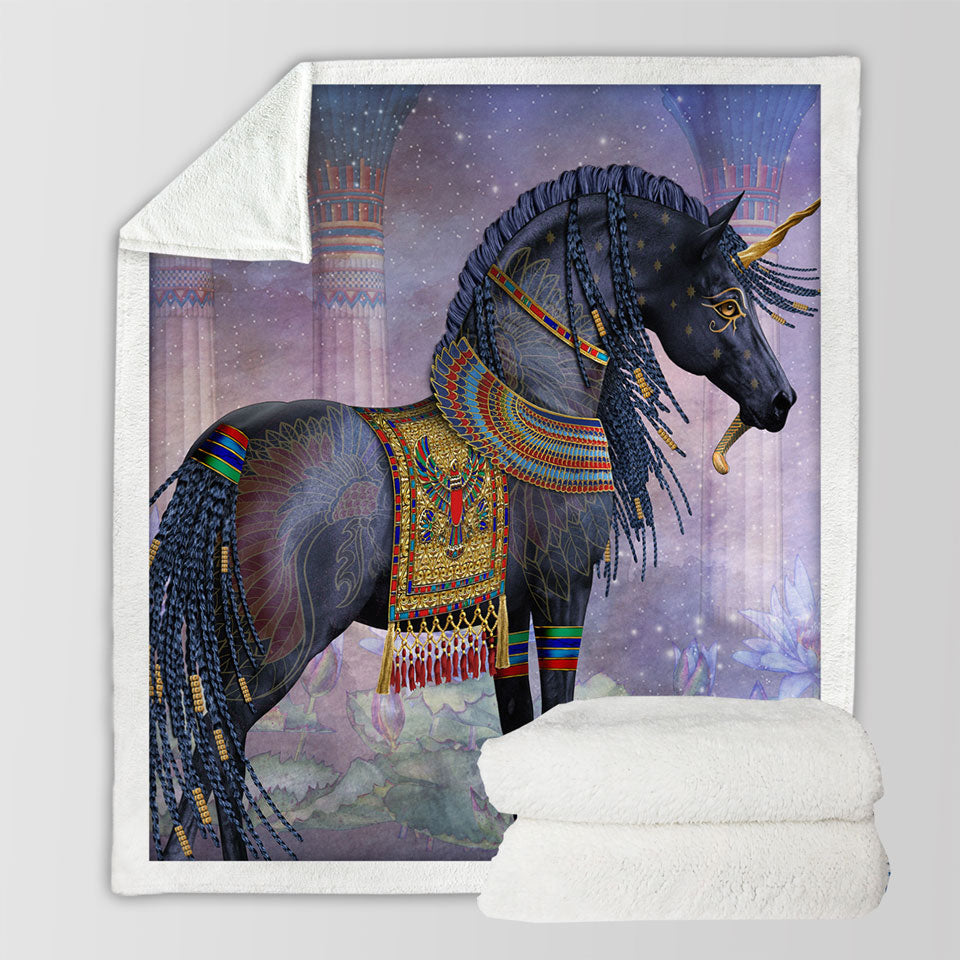 products/Water-Lilies-Black-Horse-Unique-Blanket