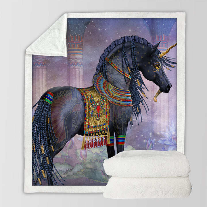 products/Water-Lilies-Black-Horse-Unique-Blanket