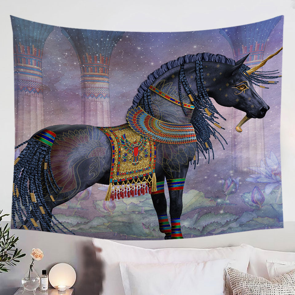 Water-Lilies-Black-Horse-Unique-Tapestries-Wall-Decor