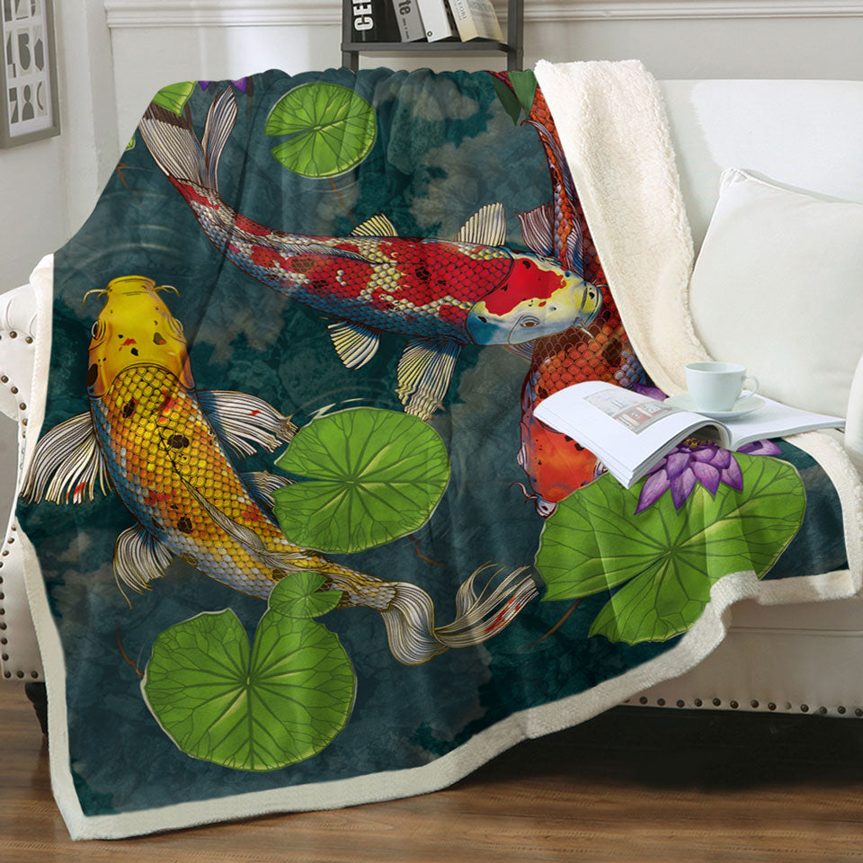 products/Water-Lily-Pond-and-Koi-Fish-Throw-Blanket