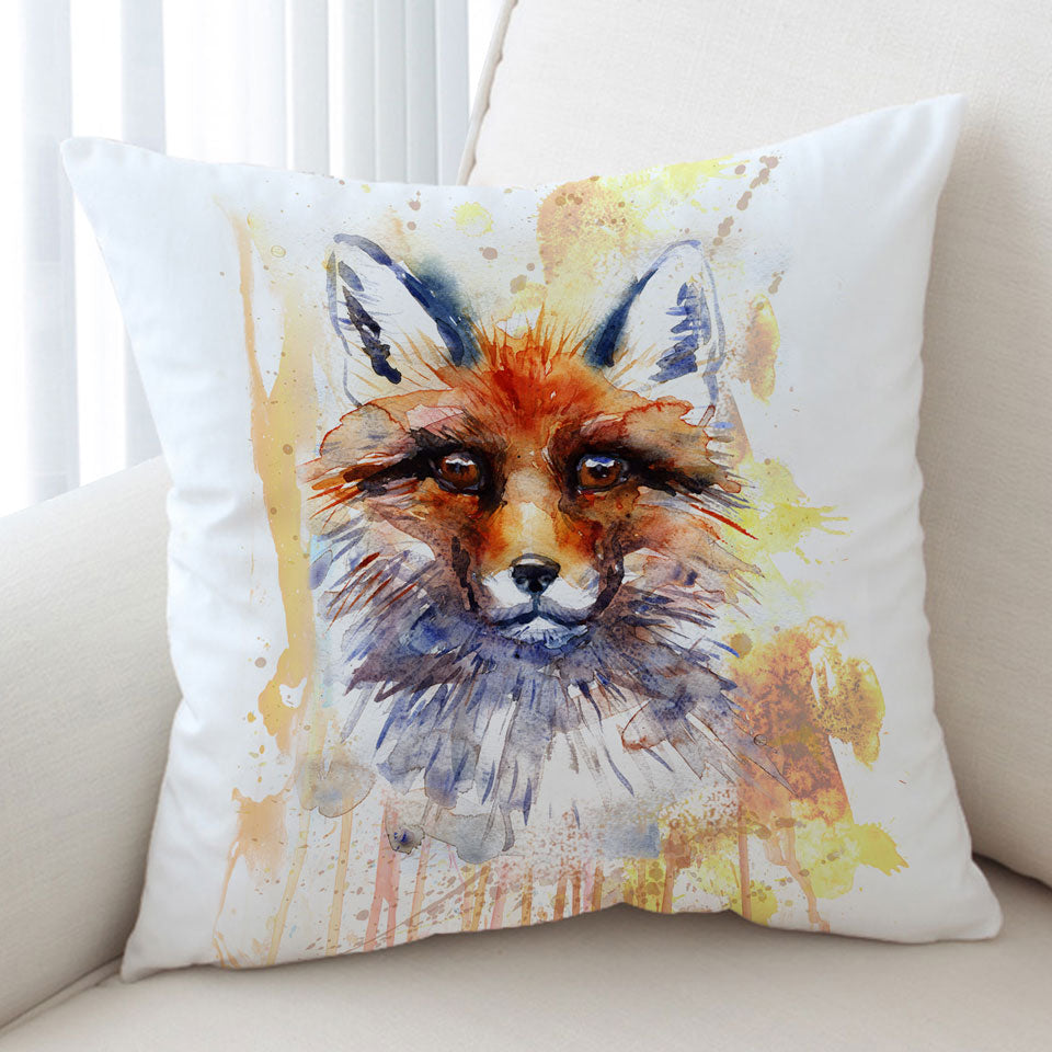 Watercolor Art Cushion Covers Painting Fox
